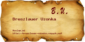 Breszlauer Uzonka névjegykártya